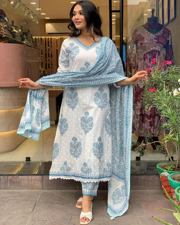 Beautiful Designer Party Wear Afghani Anarkali Pure Cotton Salwar Suit