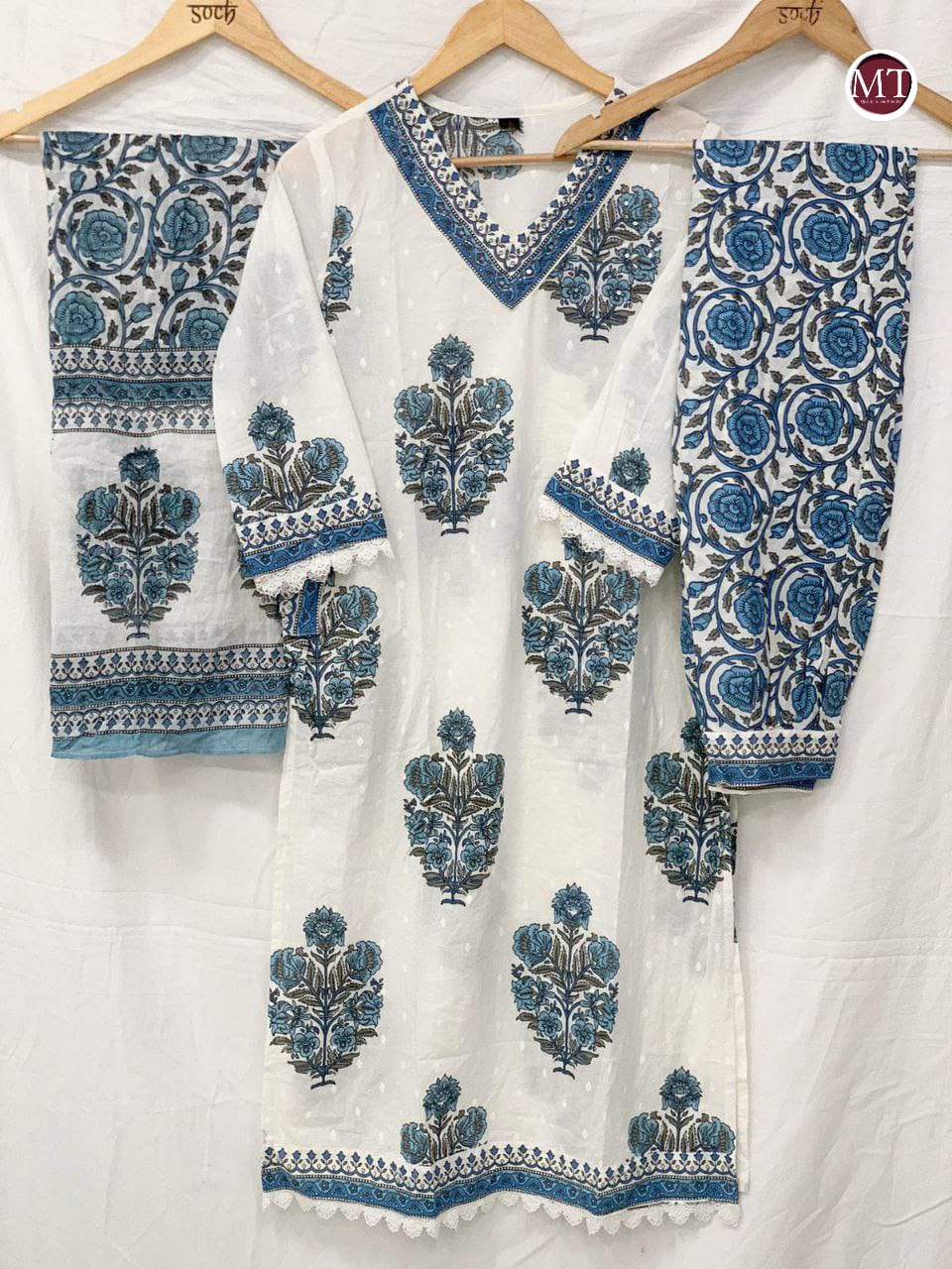 Beautiful Designer Party Wear Afghani Anarkali Pure Cotton Salwar Suit