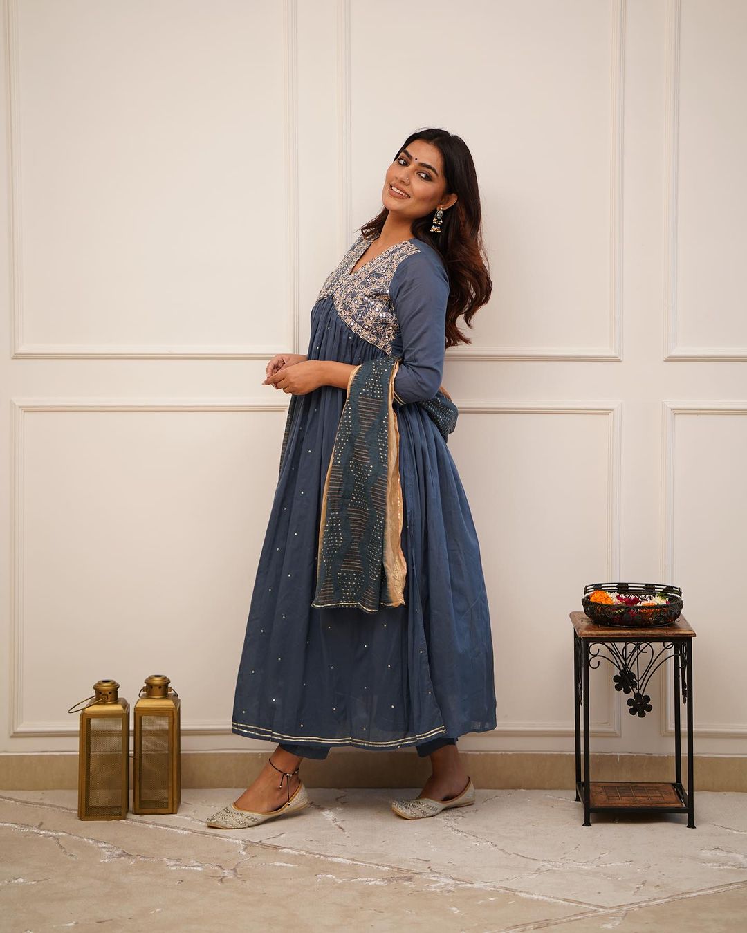 Beautiful Designer Party Wear Alia Cut Pure Cotton Salwar Suit