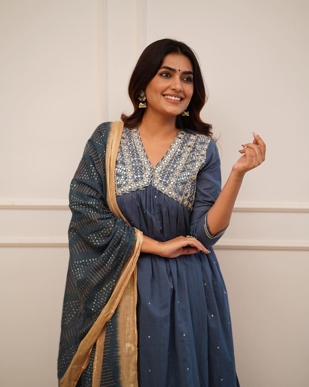 Beautiful Designer Party Wear Alia Cut Pure Cotton Salwar Suit