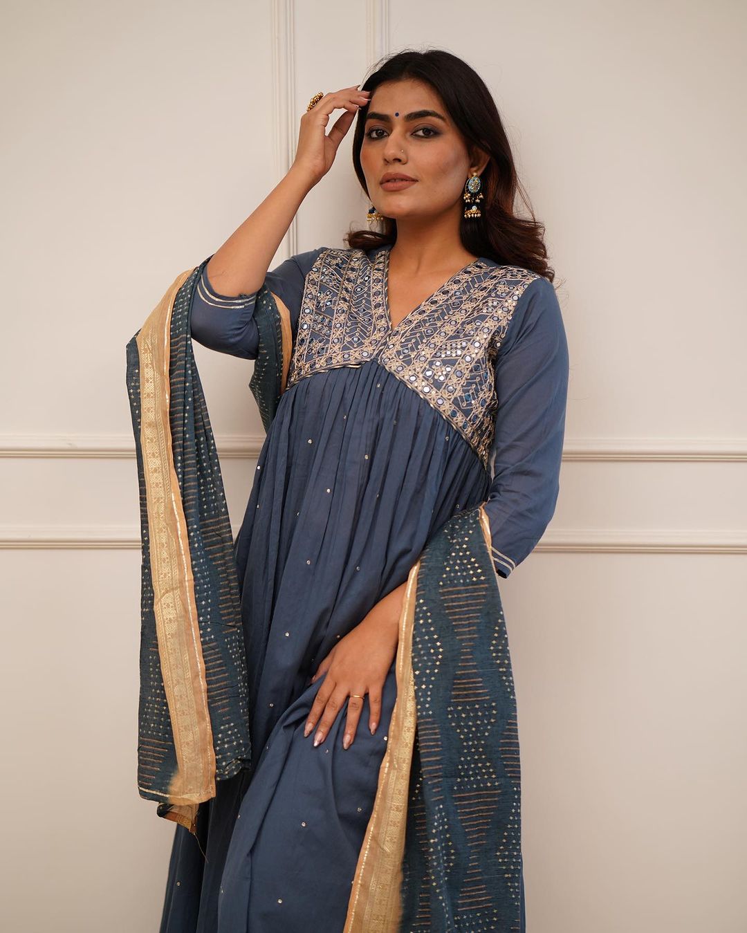 Beautiful Designer Party Wear Alia Cut Pure Cotton Salwar Suit