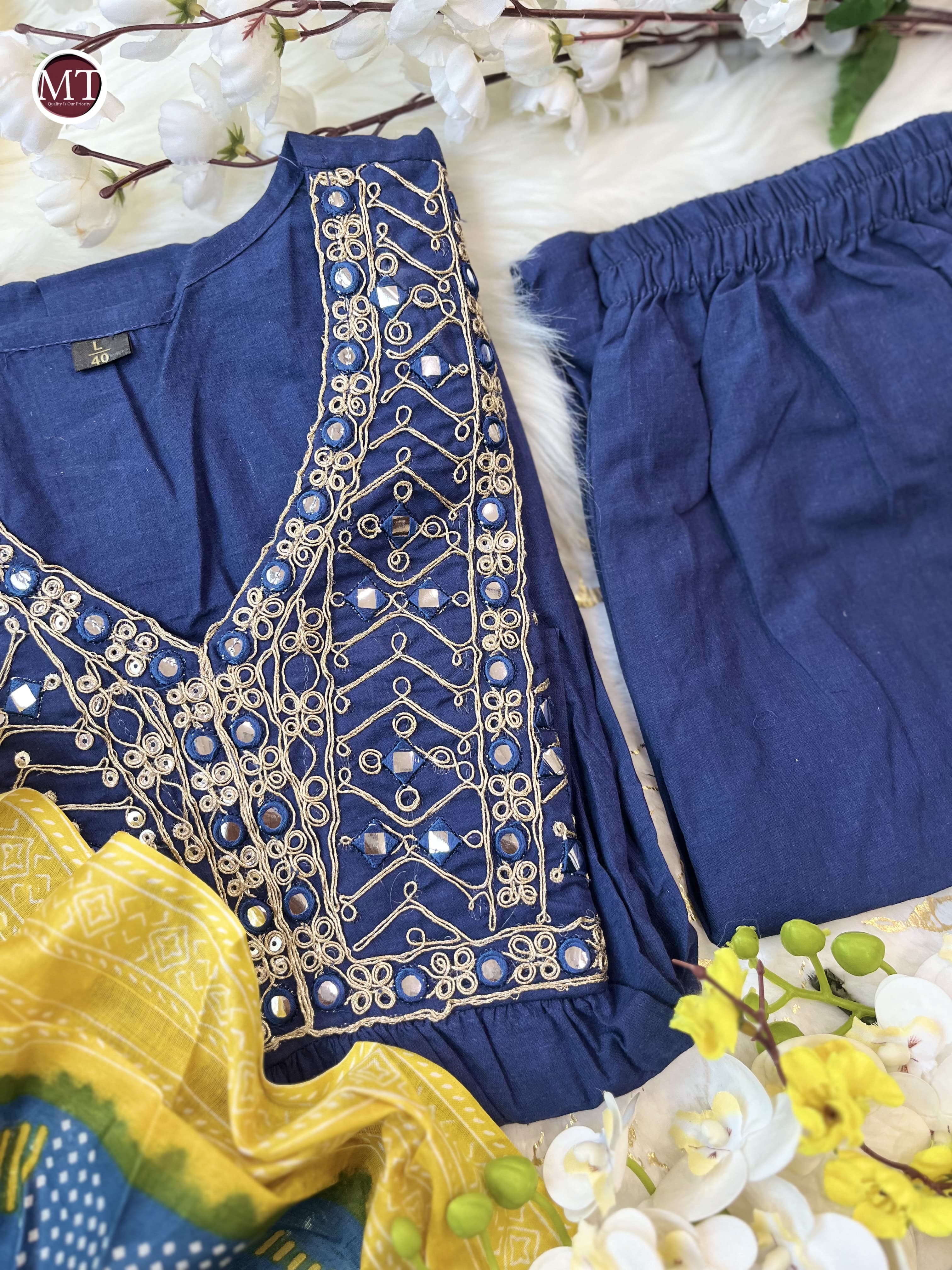 Beautiful Designer Party Wear Alia Cut Pure Cotton Salwar Suit