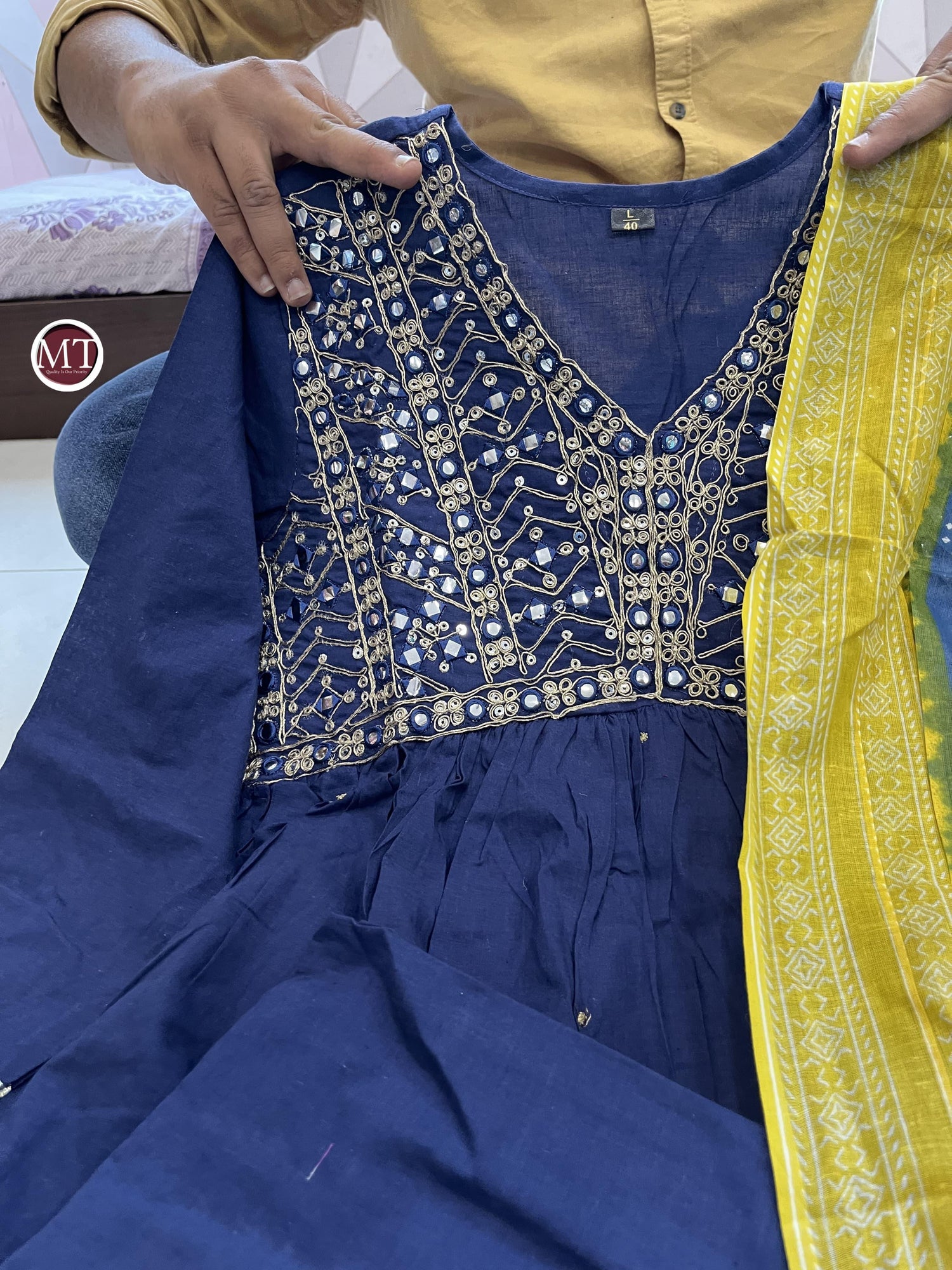 Beautiful Designer Party Wear Alia Cut Pure Cotton Salwar Suit
