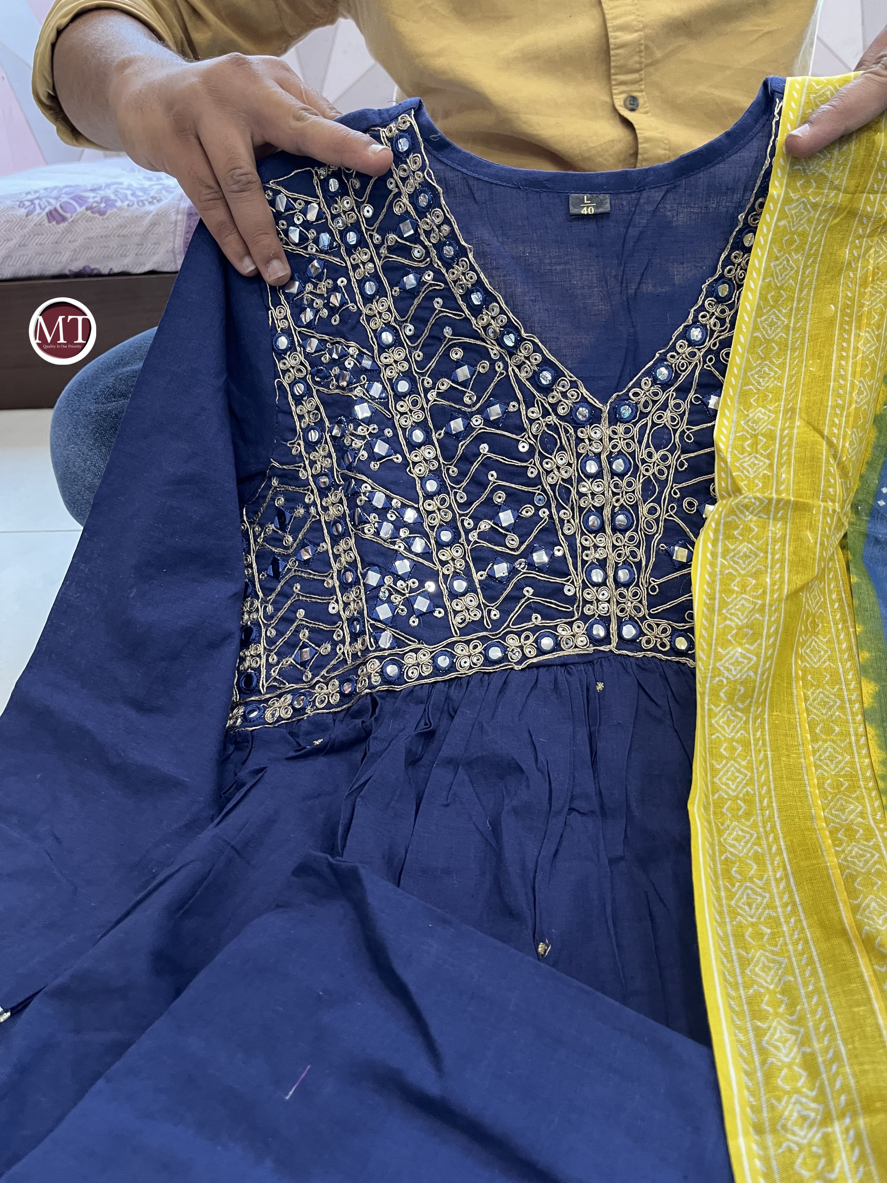 Beautiful Designer Party Wear Alia Cut Pure Cotton Salwar Suit