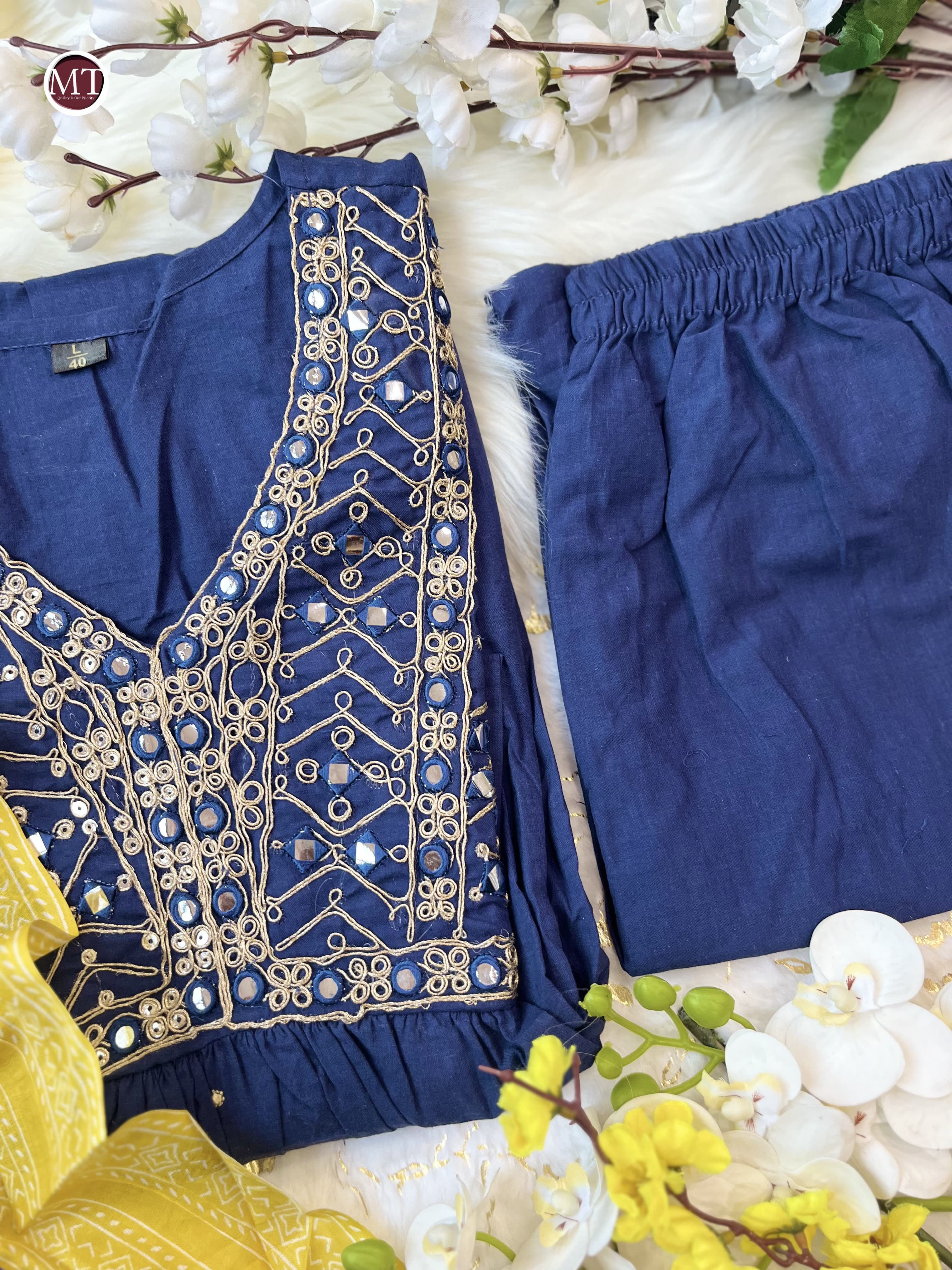 Beautiful Designer Party Wear Alia Cut Pure Cotton Salwar Suit