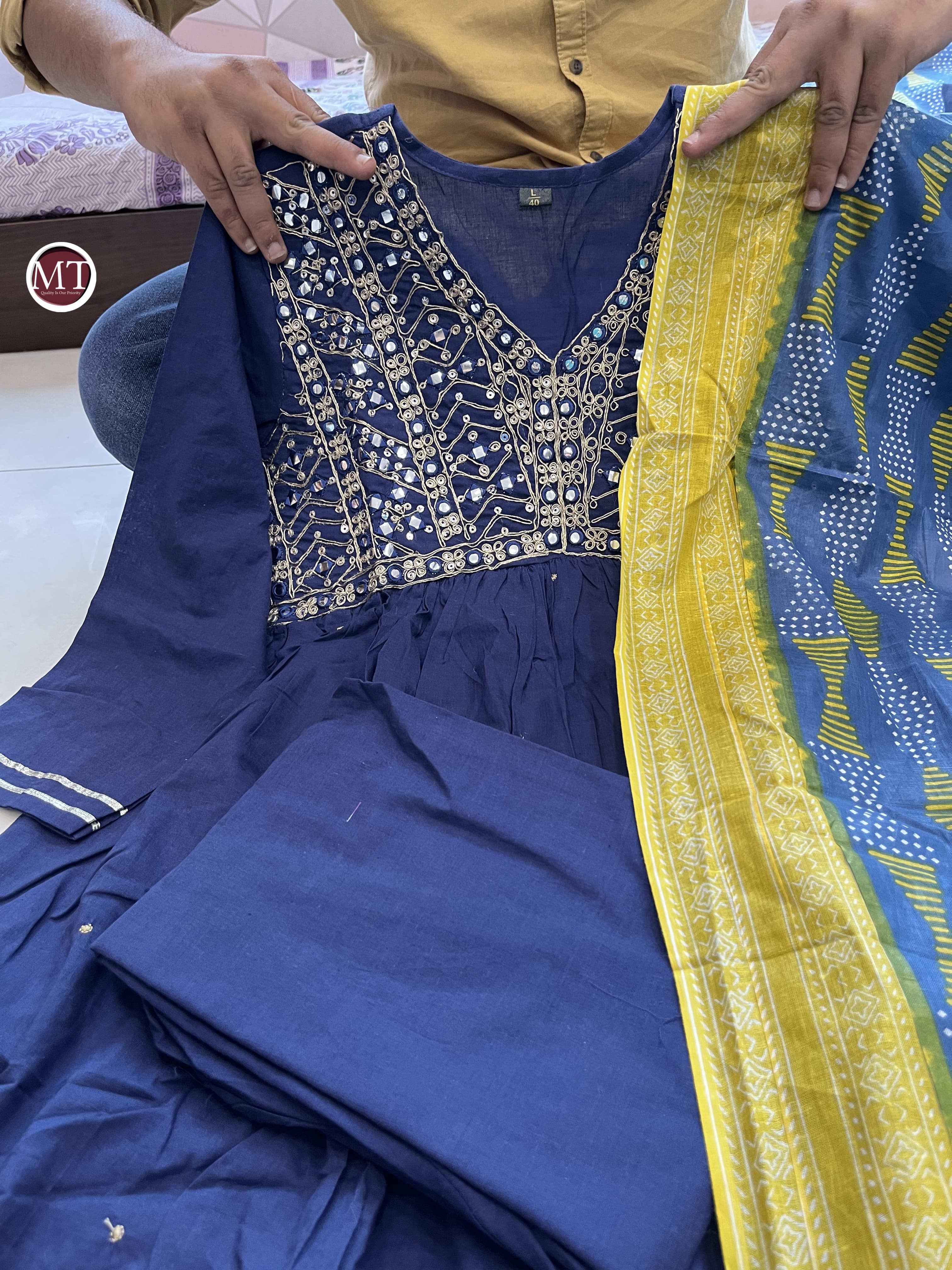 Beautiful Designer Party Wear Alia Cut Pure Cotton Salwar Suit