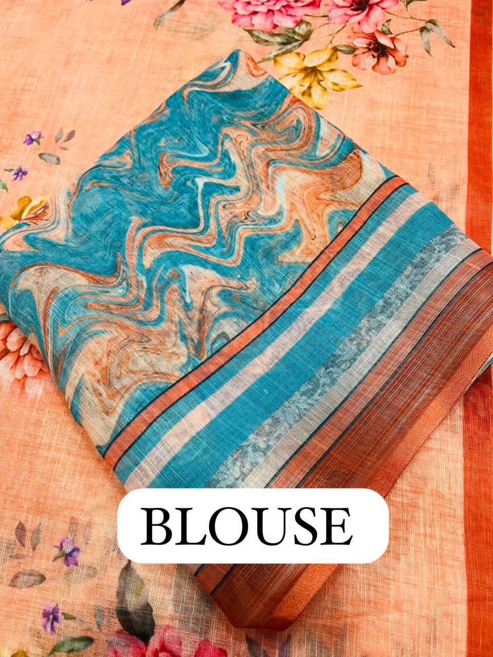 Beutiful Designer Party Wear Plain Linen Saree