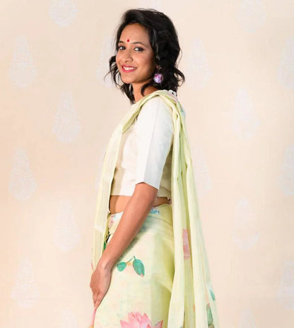 Beautiful Designer Party Wear Original Linen Saree