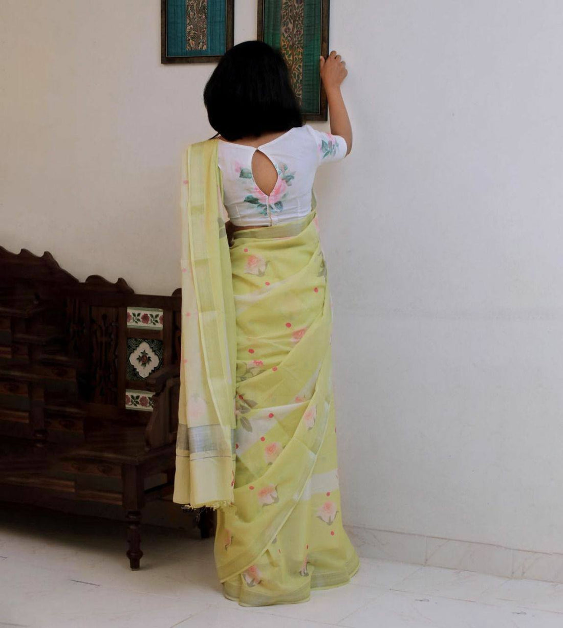 Beautiful Designer Party Wear Original Linen Saree