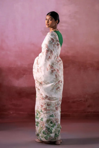 Beautiful Designer Party Wear Pure Linen Saree