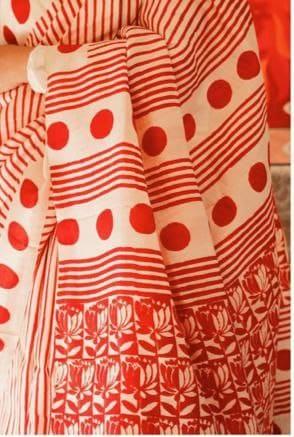 Beautiful Designer Party Wear Pure Linen Saree