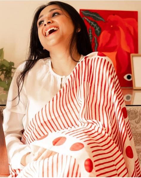 Beautiful Designer Party Wear Pure Linen Saree