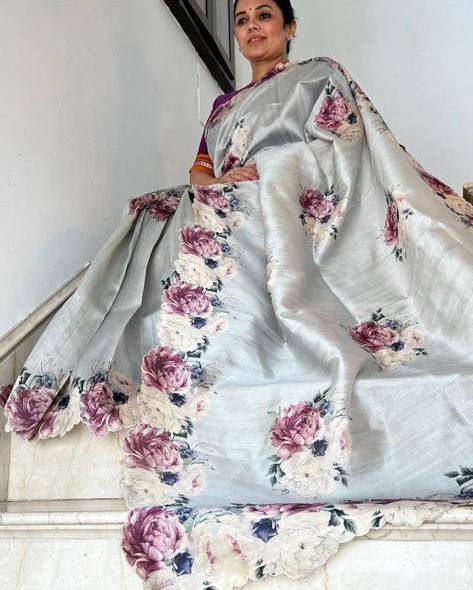 Beautiful Designer Party Wear Digital Print Saree