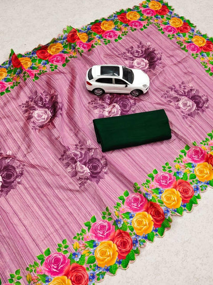 Beautiful Designer Party Wear Digital Print Saree