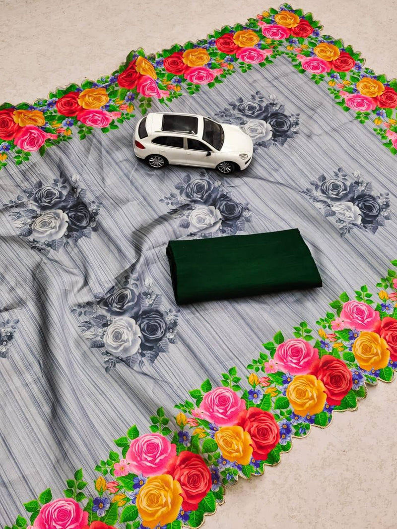 Beautiful Designer Party Wear Digital Print Saree