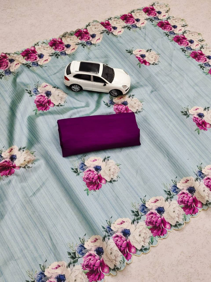 Beautiful Designer Party Wear Digital Print Saree