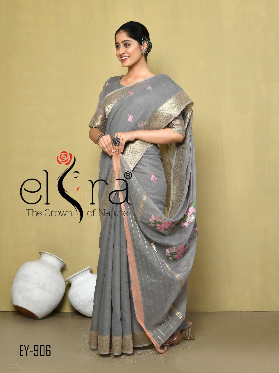 Beautiful Designer Kala Pure Cotton Floral Print Saree