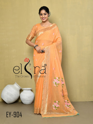 Beautiful Designer Kala Pure Cotton Floral Print Saree