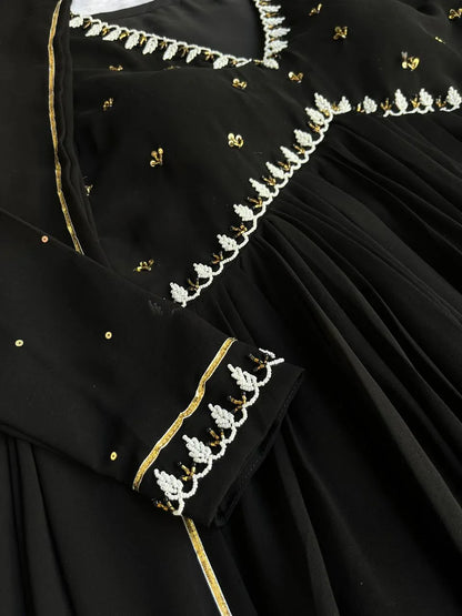 Beautiful Designer Party Wear Fox Georgette Gown