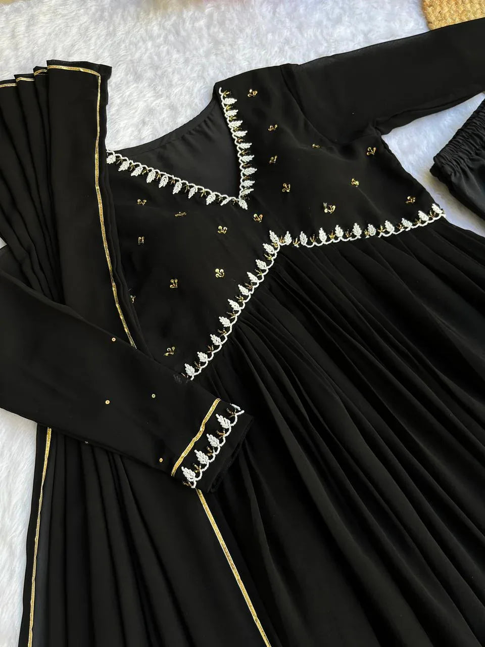 Beautiful Designer Party Wear Fox Georgette Gown