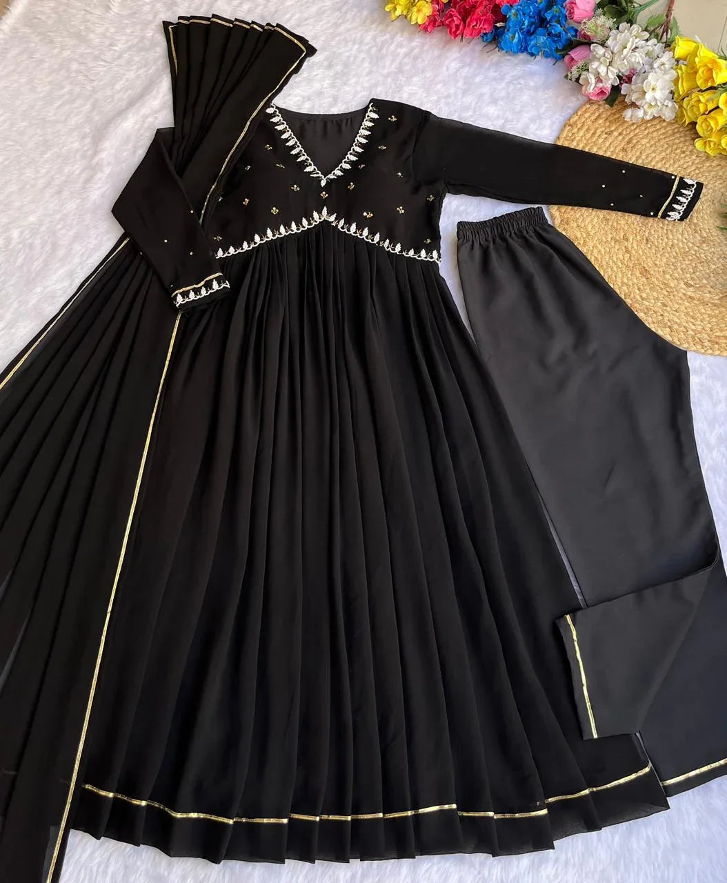 Beautiful Designer Party Wear Fox Georgette Gown