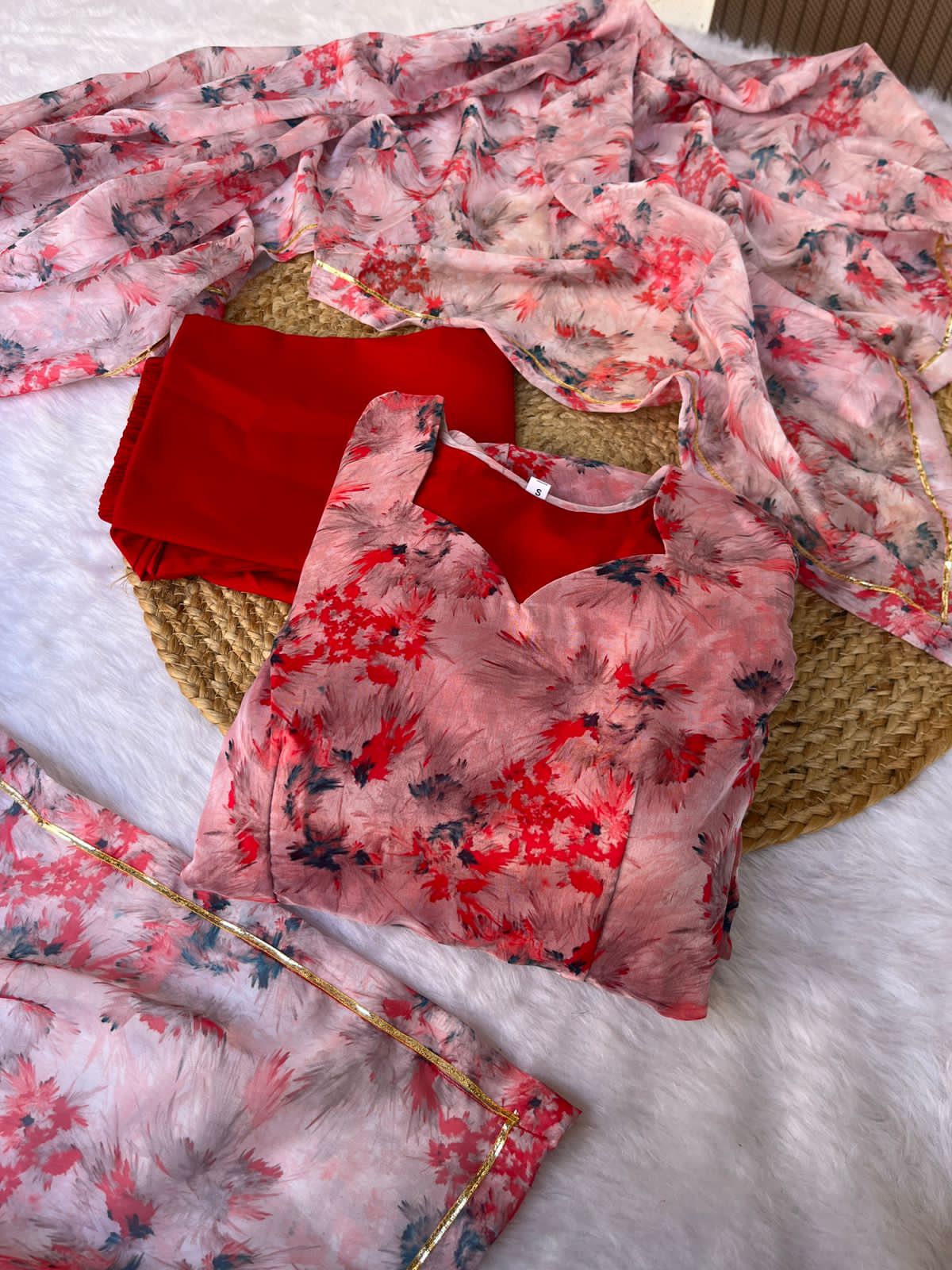 Beautiful Designer Party Wear Organza Taby Silk Gown