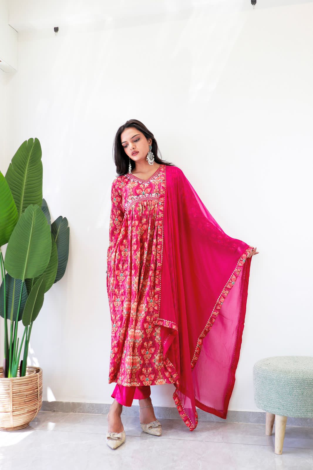 Beautiful Designer Party Wear Organza Taby Silk Gown