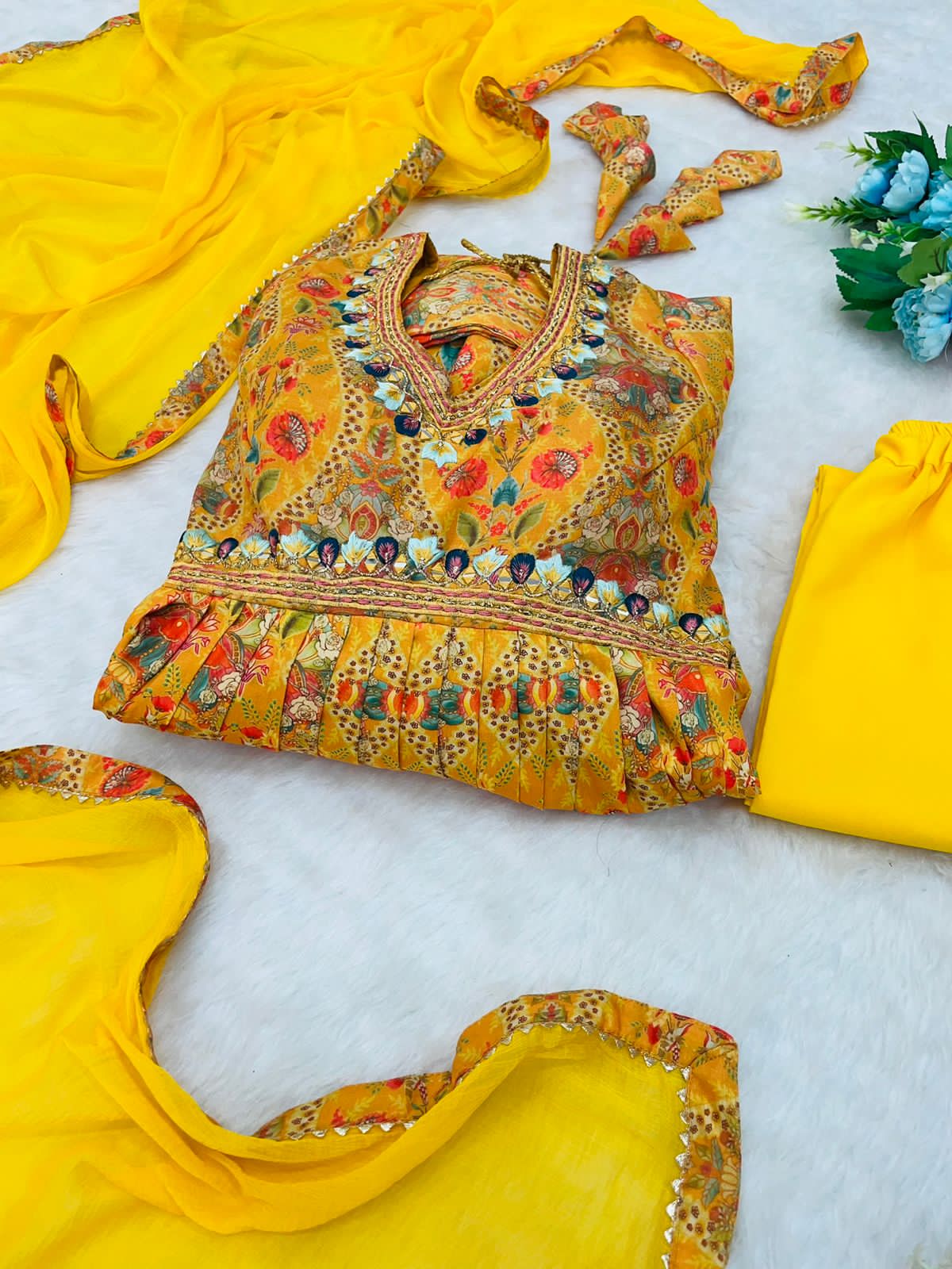 Beautiful Designer Party Wear Organza Taby Silk Gown