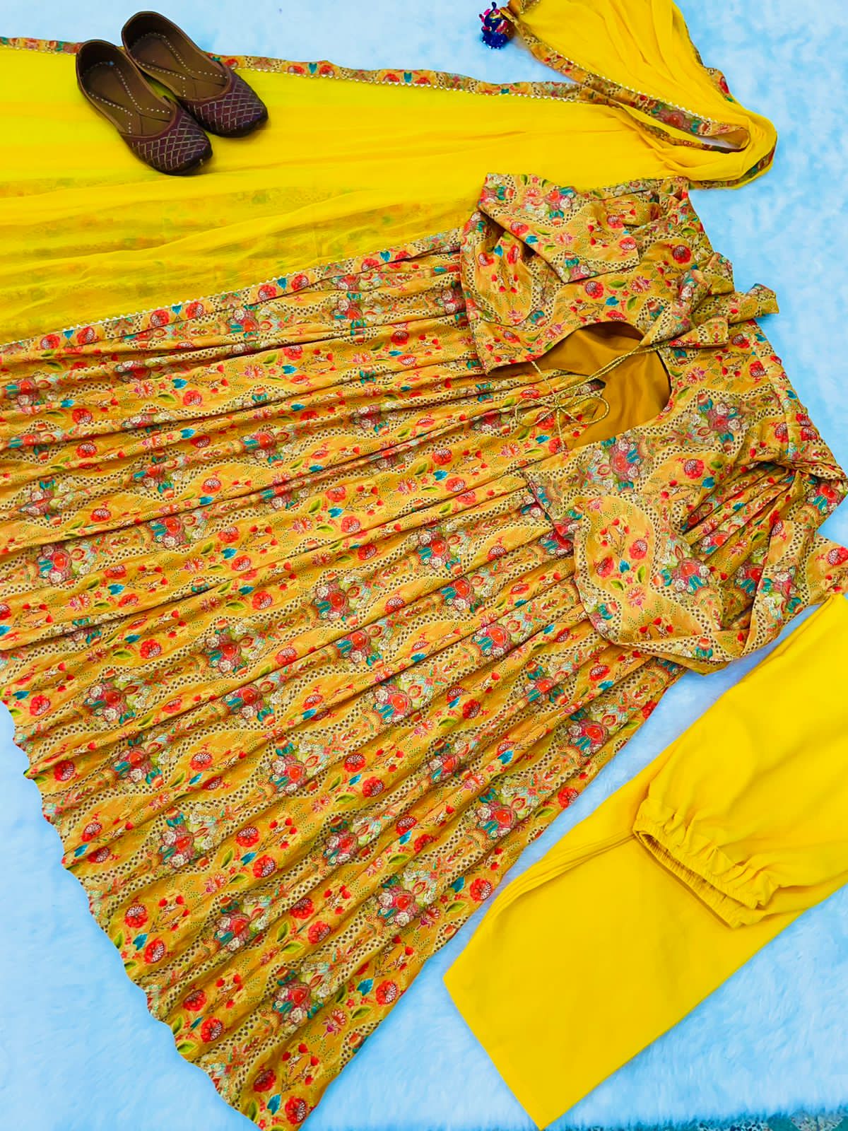 Beautiful Designer Party Wear Organza Taby Silk Gown