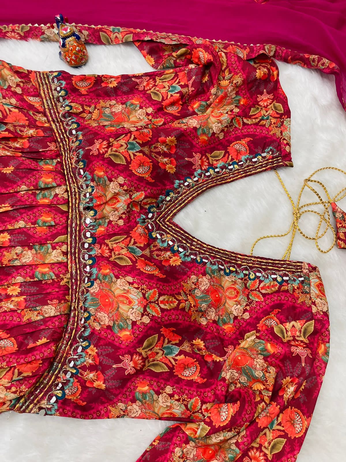 Beautiful Designer Party Wear Organza Taby Silk Gown