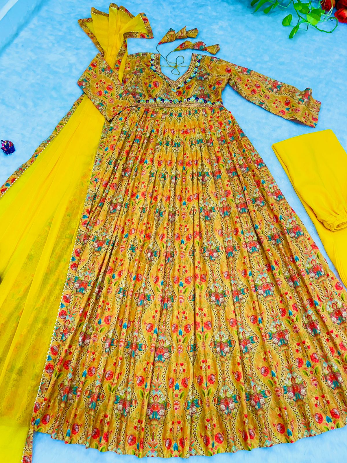 Beautiful Designer Party Wear Organza Taby Silk Gown