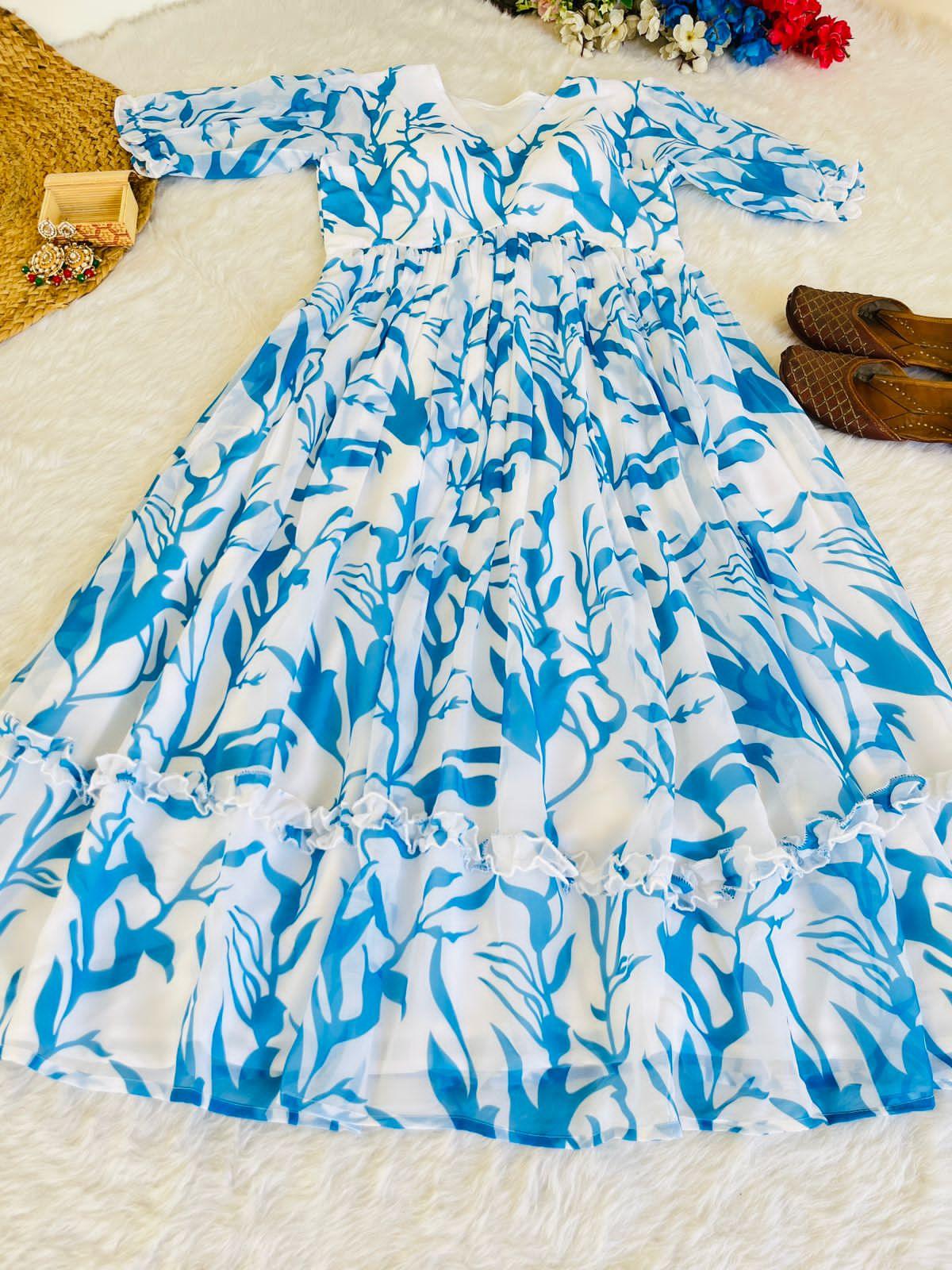 Beautiful Designer Party Wear Heavy Georgette Silk Gown