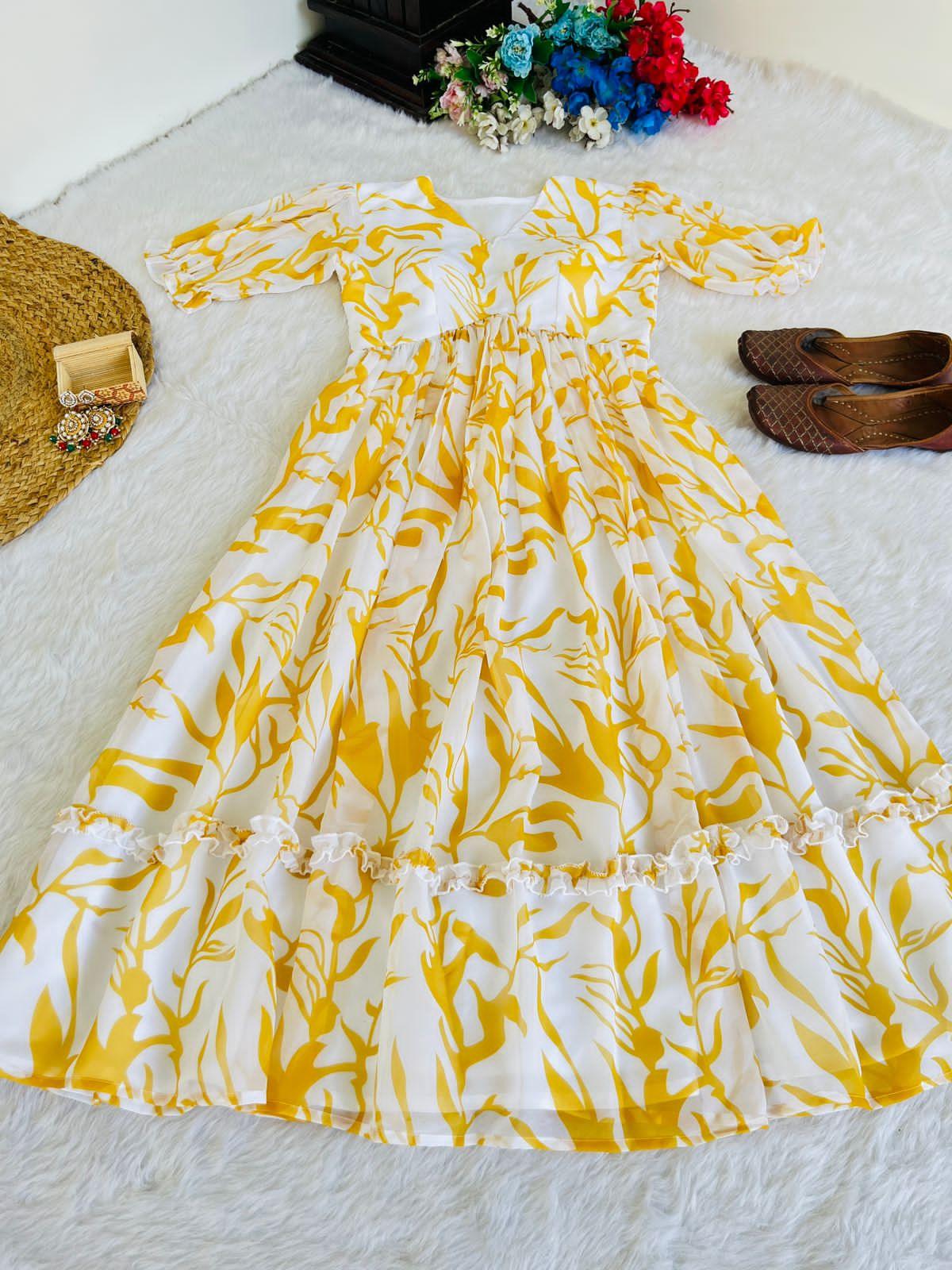 Beautiful Designer Party Wear Heavy Georgette Silk Gown