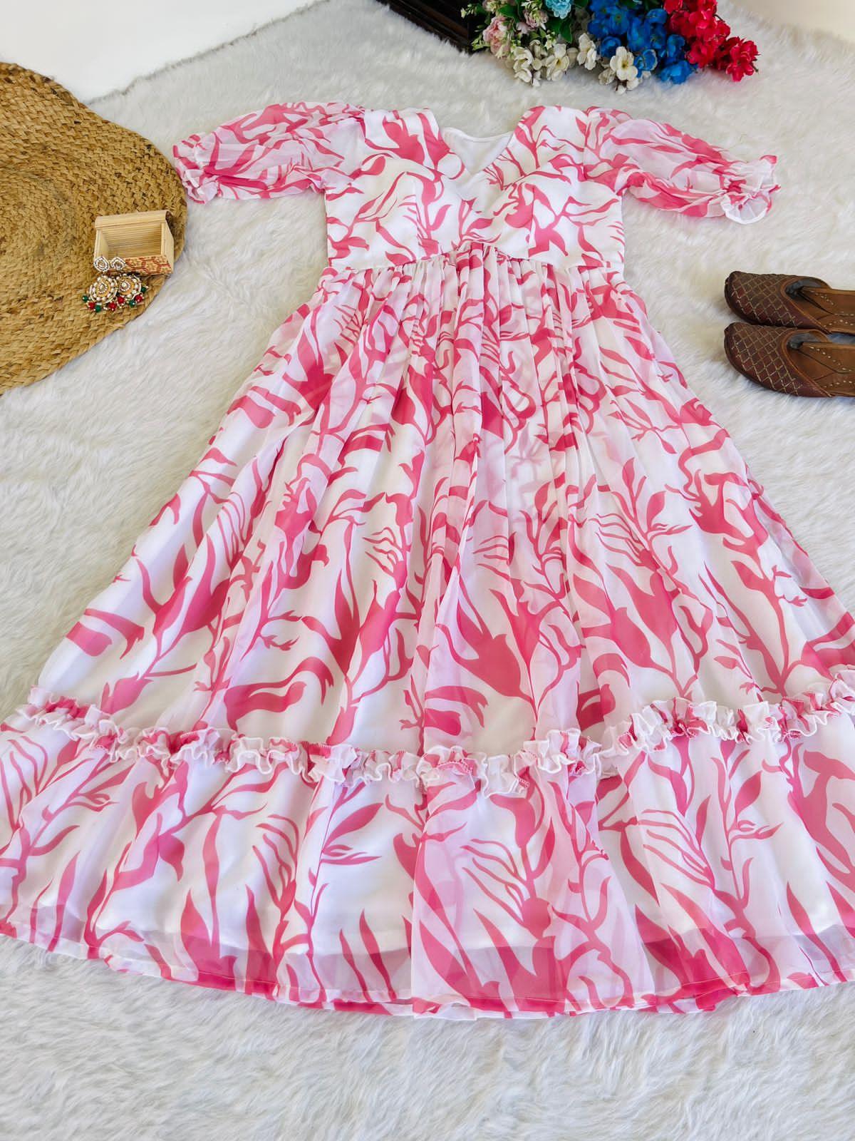 Beautiful Designer Party Wear Heavy Georgette Silk Gown
