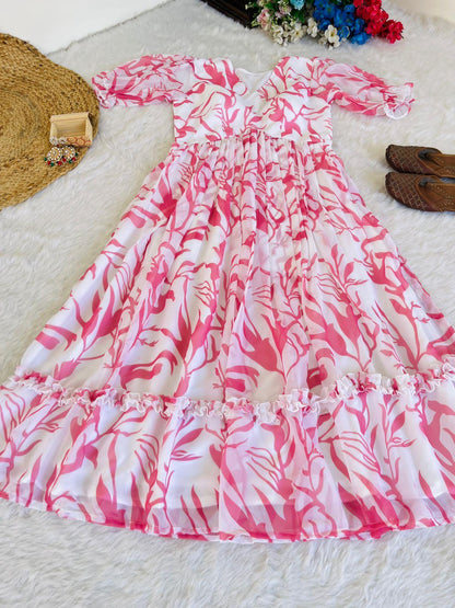 Beautiful Designer Party Wear Heavy Georgette Silk Gown