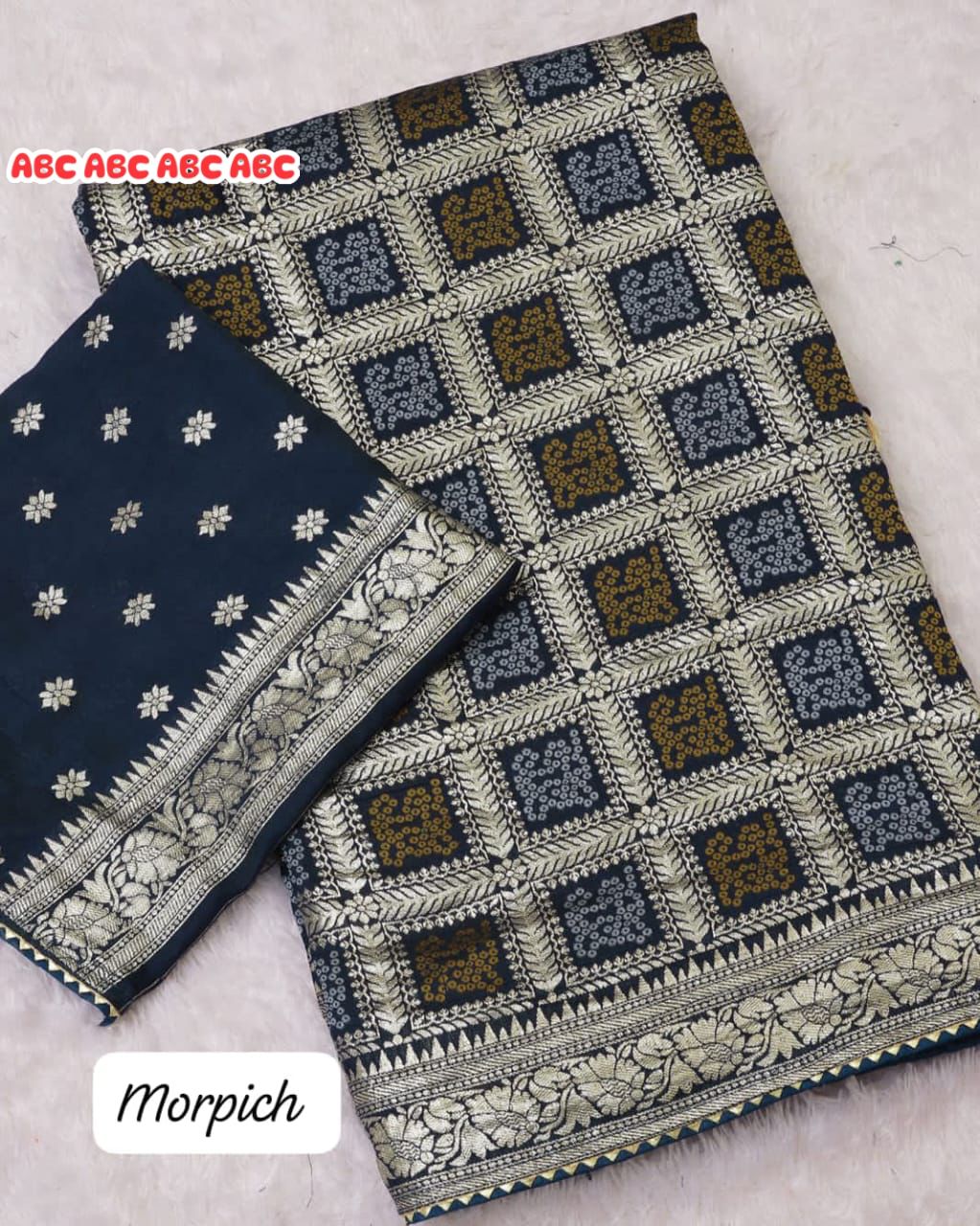 Beautiful Designer Pure Banarasi Bandhej Cottan Sarees