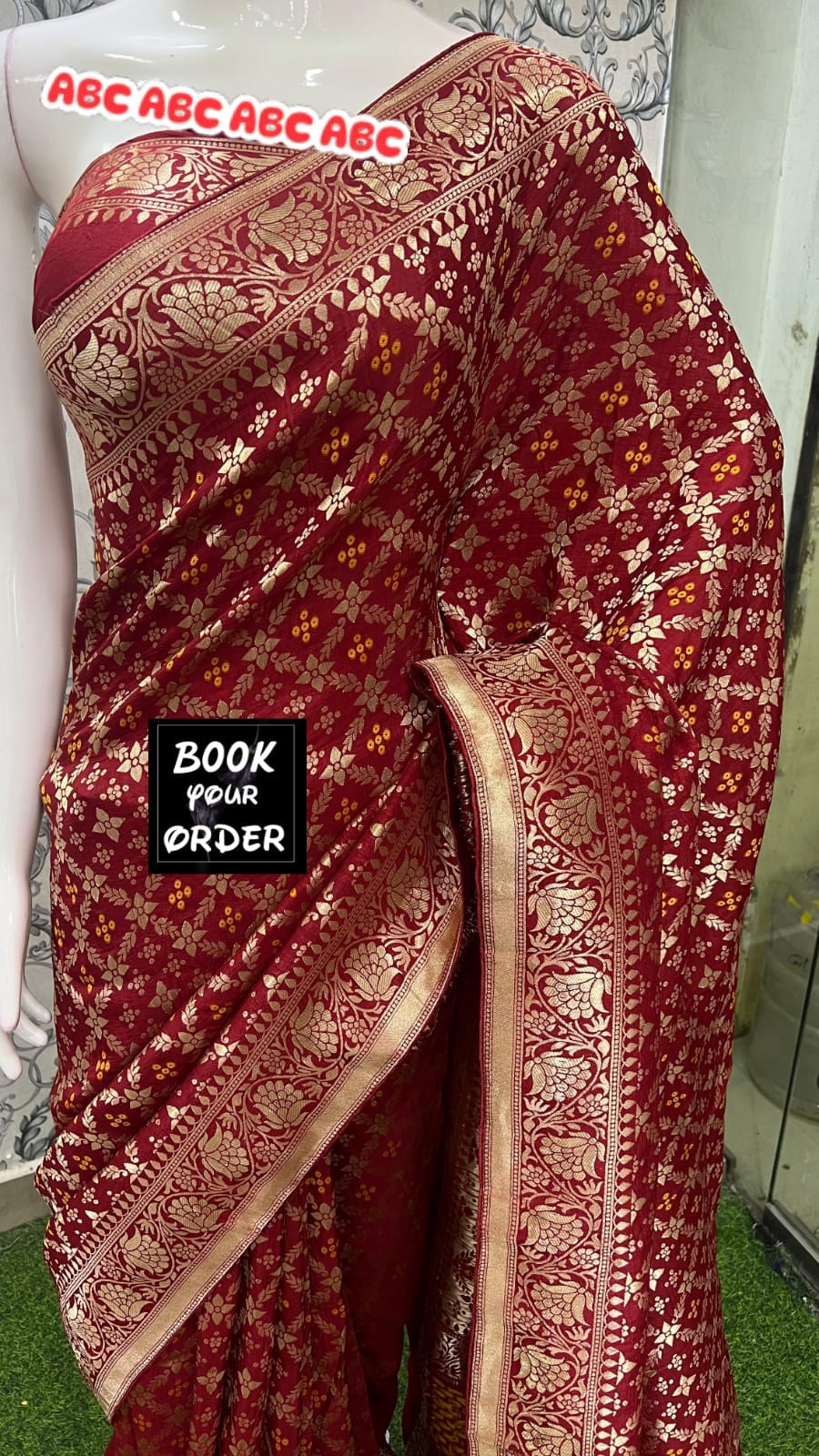 Beautiful Designer Pure Banarasi Bandhej Cottan Sarees