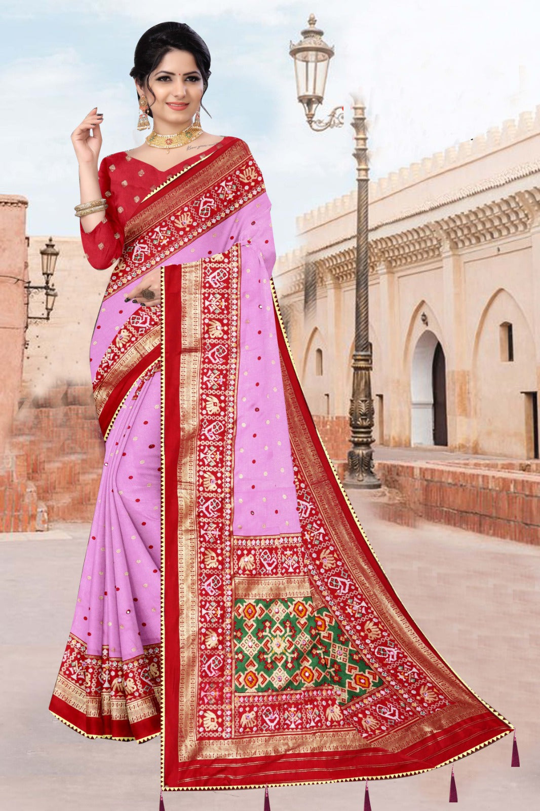 Beautiful Designer Pure Pashmina With Bandhani Print Saree