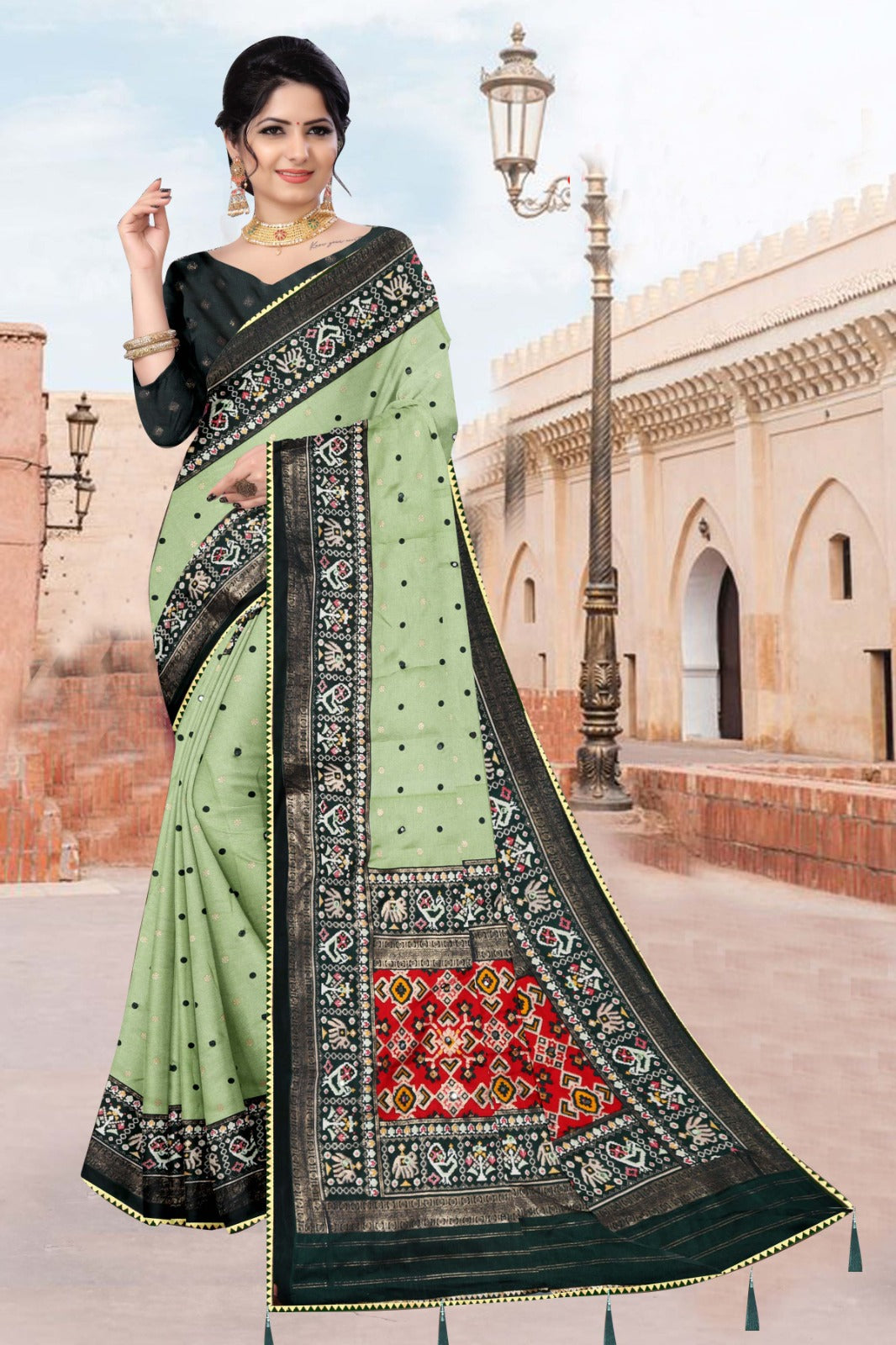 Beautiful Designer Pure Pashmina With Bandhani Print Saree