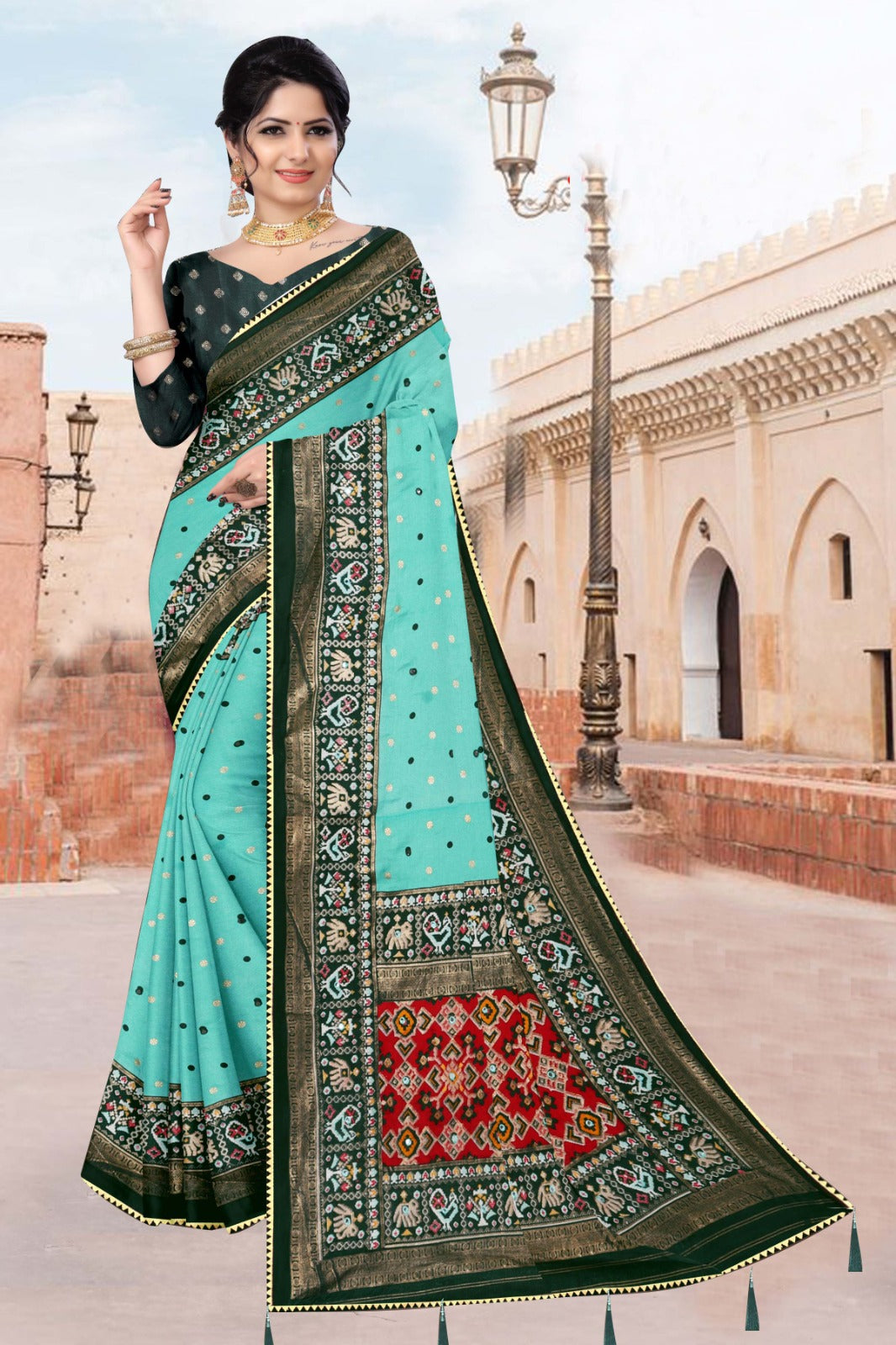 Beautiful Designer Pure Pashmina With Bandhani Print Saree
