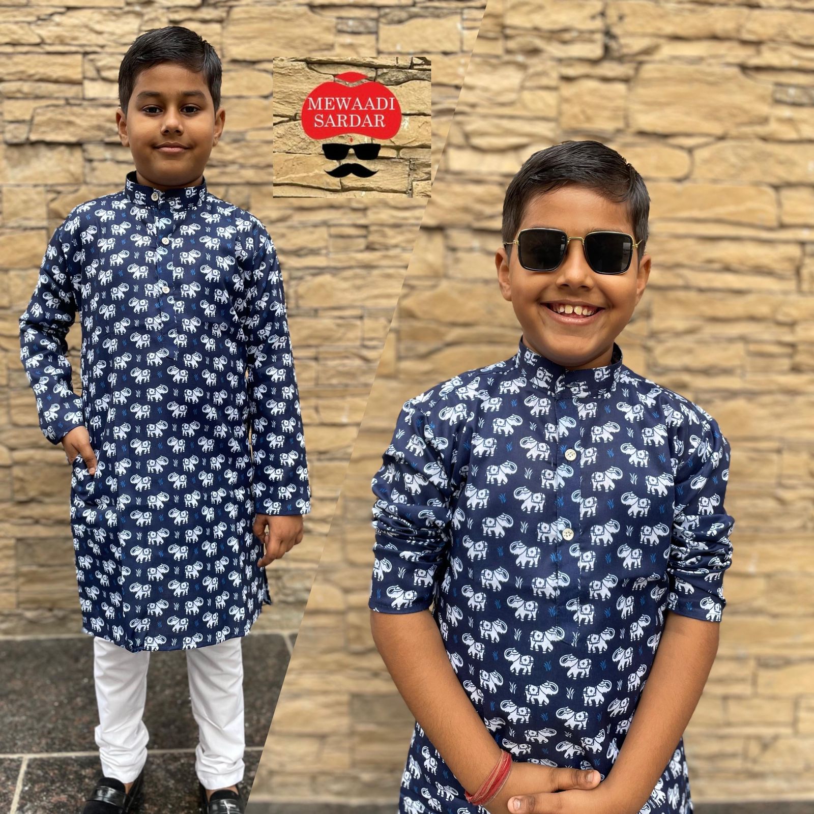 Beautiful Designer Kids Printed Kurta Payjama