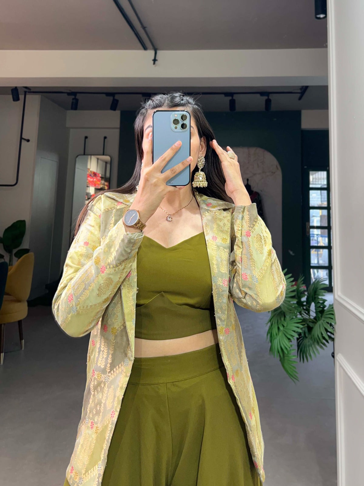 Beautiful Designer Party Wear Georgette Plazzo With Shrug Set