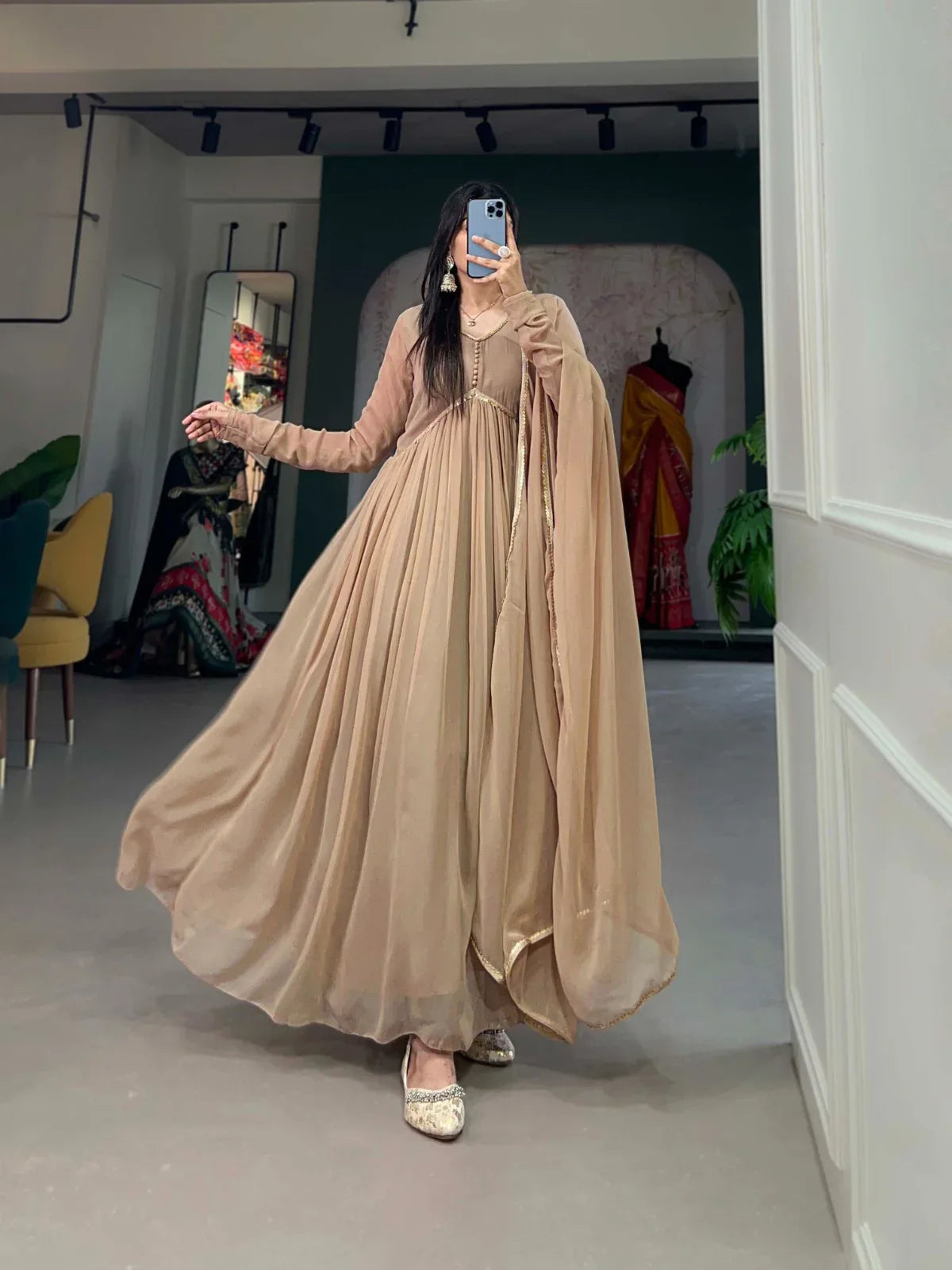 Beautiful Party Wear Alia Style Georgette Gwon