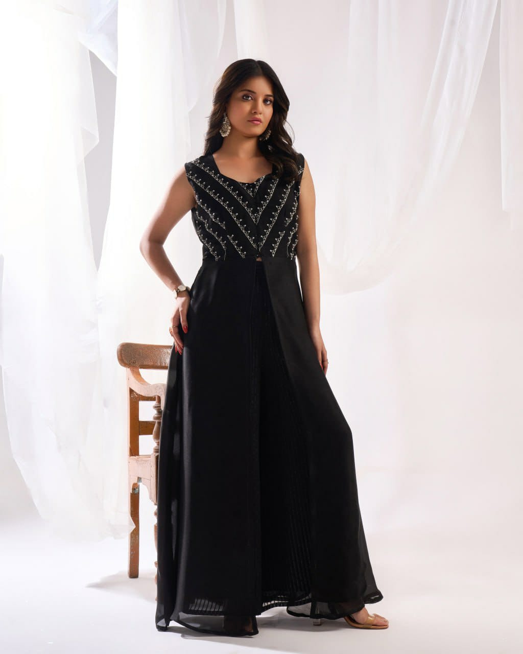 Beautiful Designer Party Wear Satin Georgette Salwar Suit