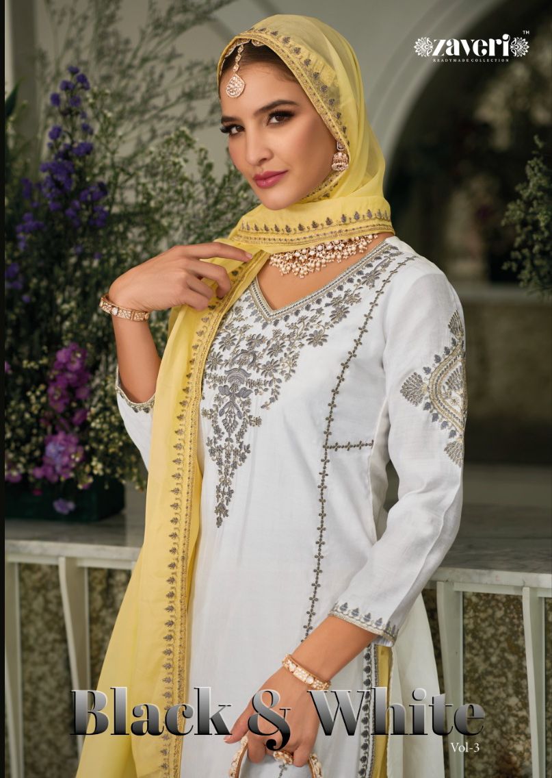 Beautiful Designer Party Wear Black white Salwar Suit