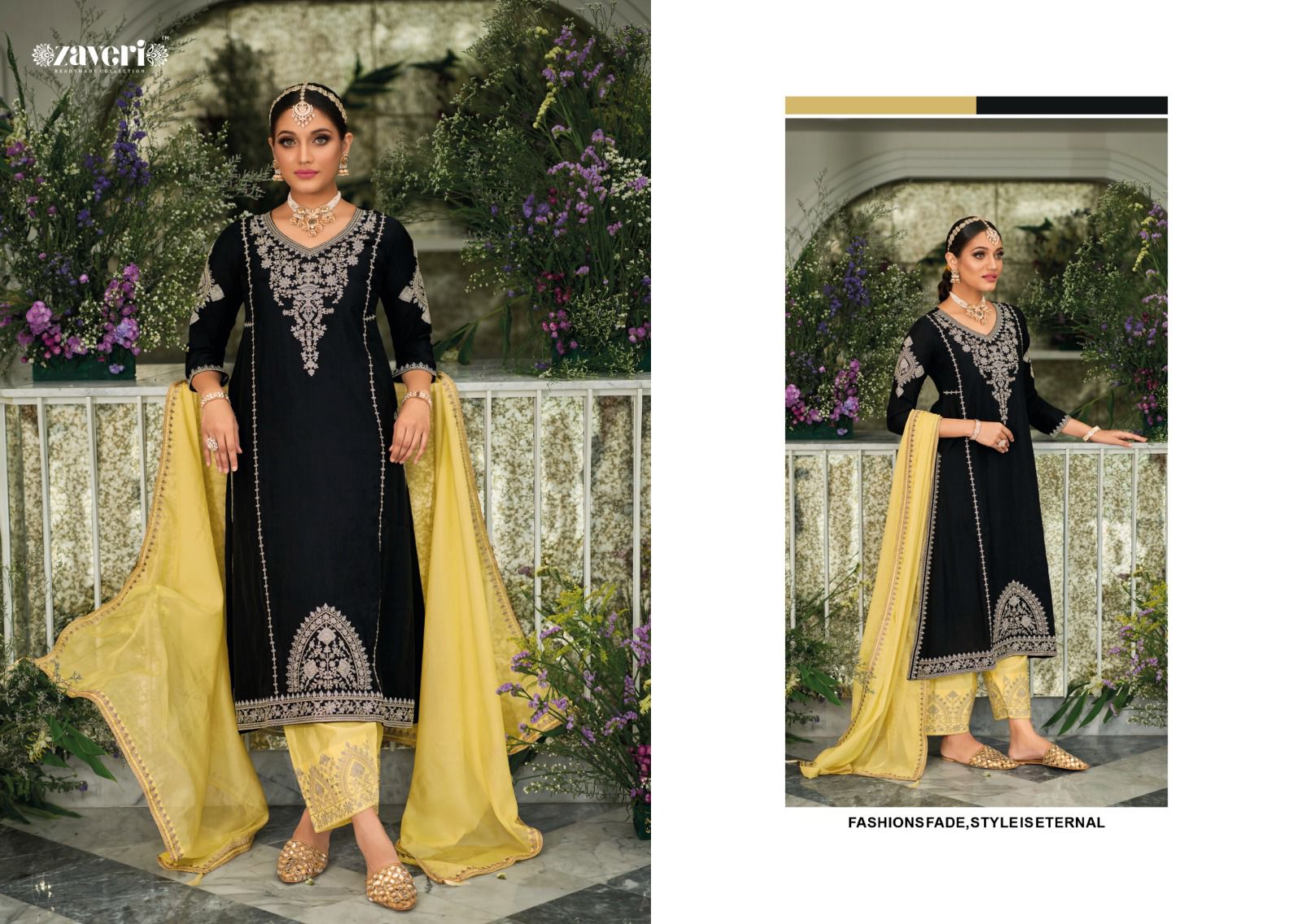 Beautiful Designer Party Wear Black white Salwar Suit