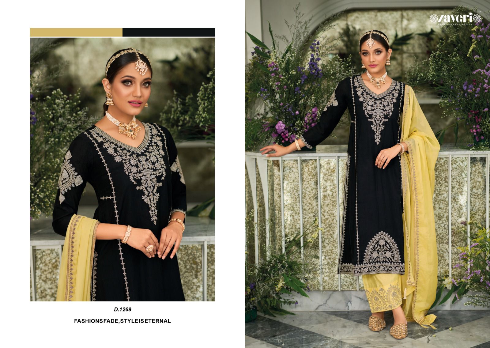 Beautiful Designer Party Wear Black white Salwar Suit