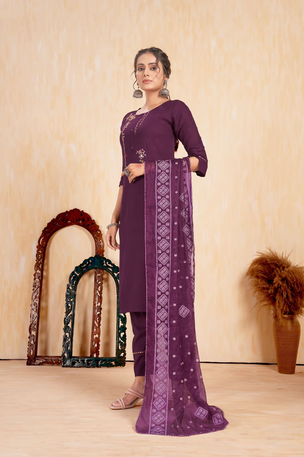 Beautiful Designer Party Wear Punjabi Style Hetaali Reyon Salwar Suit