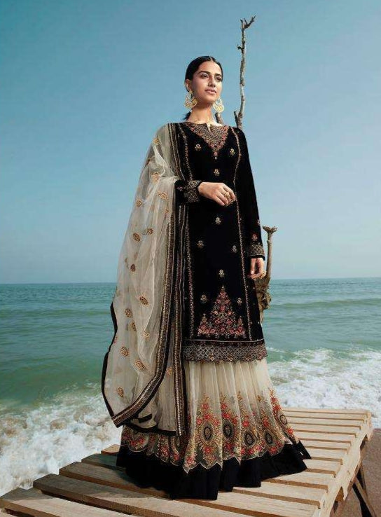 Amirah Present Husn 14051-14058 Series Satin Georgette Lehenga Style Suits