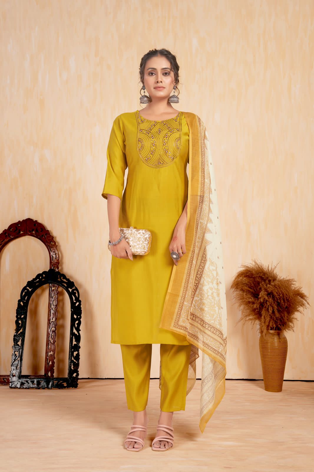 Beautiful Designer Party Wear Punjabi Style Hetaali Reyon Salwar Suit